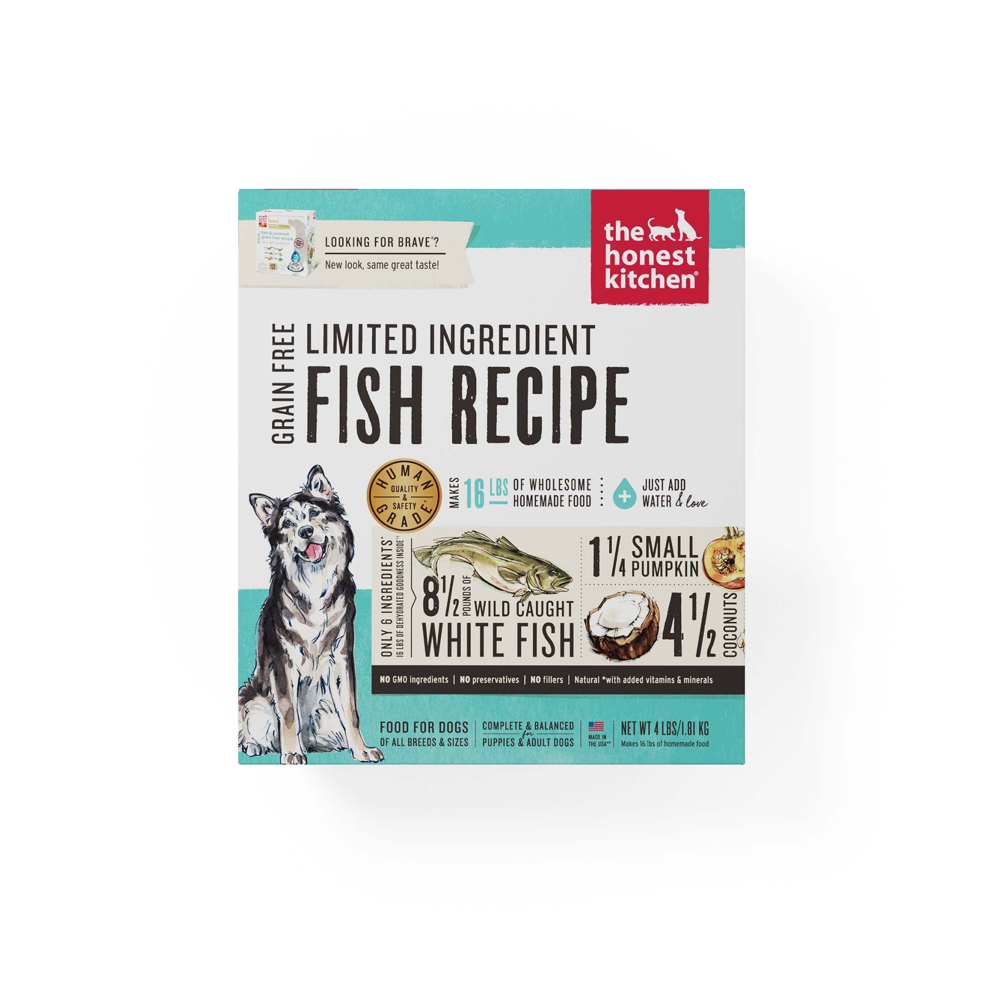 The Honest Kitchen Dog 4lbs Dehydrated Fish Limited Ingredient Dry Dog Food
