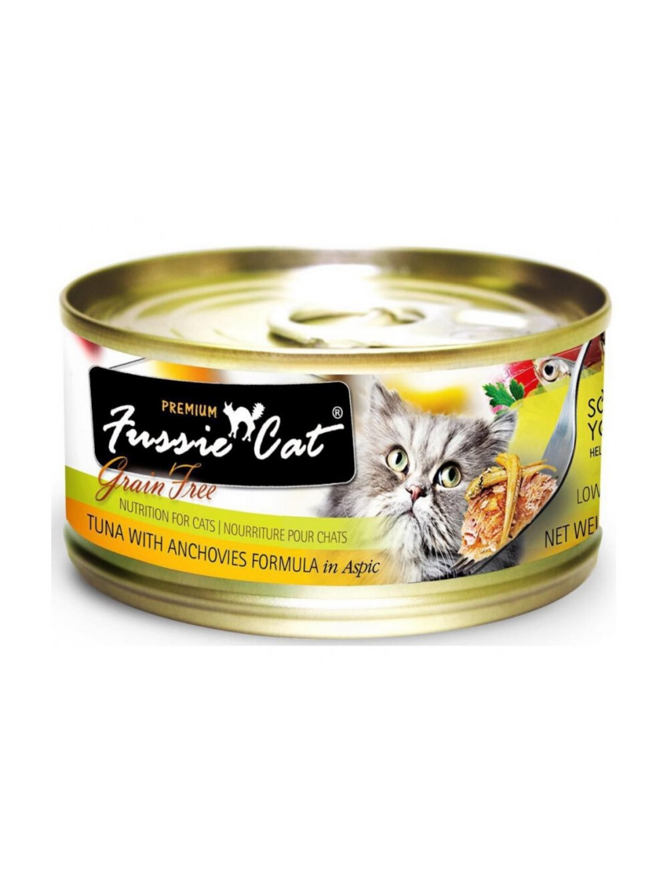 (exp: 26 Feb 2028) Fussie Cat Black Label 80g Tuna With Anchovies Wet Cat Food In Aspic