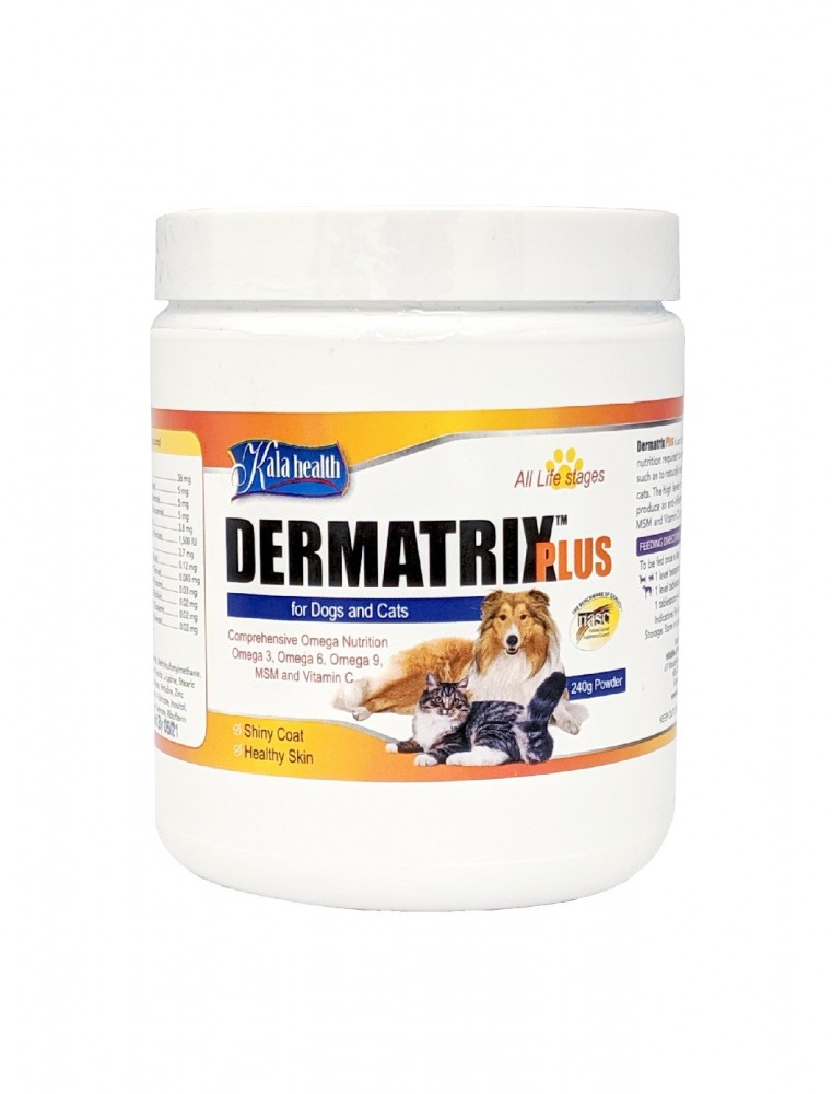 (exp: Apr'2027) Kala Health Dermatrix Plus Powder Pet Supplements 240g