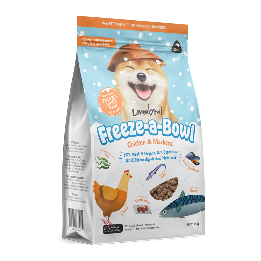 Loveabowl Dog Freeze A Bowl Chicken & Mackerel Dry Dog Food