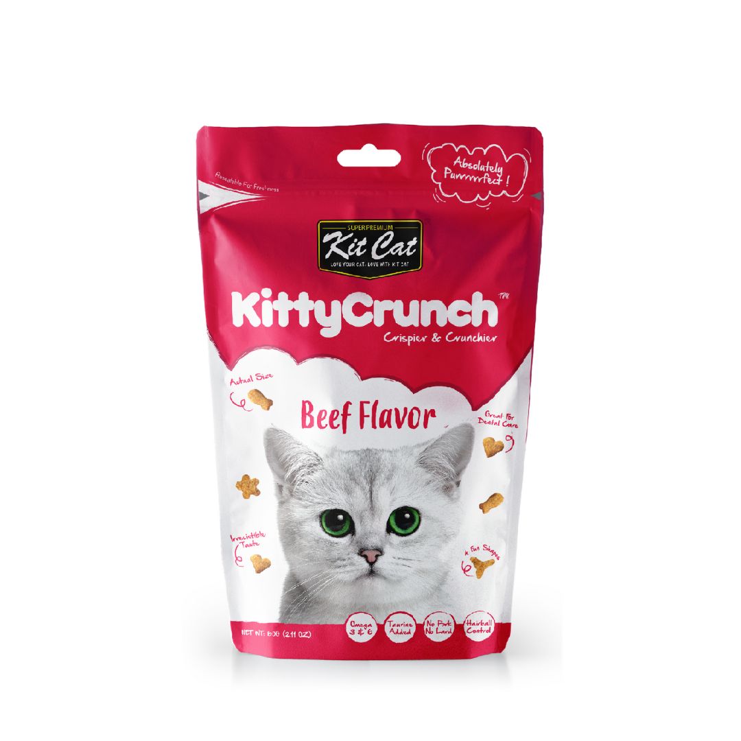 (exp: 06 Feb 2027) Kit Cat 60g Kitty Crunch Beef Flavour Cat Treat